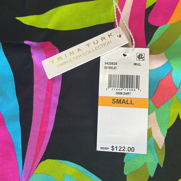 Trina Turk Birds of Paradise Swim Tee Rashguard - Picture 11 of 12